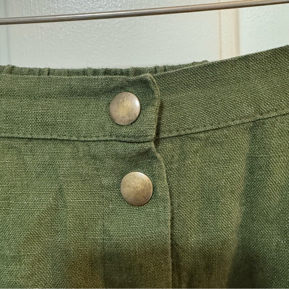 NWOT Linenfox Maricela Linen Skirt & Sadie Linen Top Set Forest Green Sz Medium - Picture 6 of 9